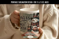 Frosty's Hot Cocoa Snowman 11 & 15 oz Mug Sublimation Design Product Image 4