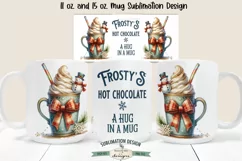 Frosty's Hot Chocolate 11 & 15 oz Mug Sublimation Design Product Image 2
