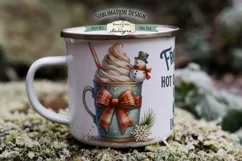 Frosty's Hot Chocolate 11 & 15 oz Mug Sublimation Design Product Image 1