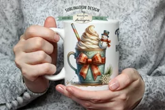 Frosty's Hot Chocolate 11 & 15 oz Mug Sublimation Design Product Image 3