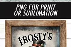 Frostys Hot Cocoa Sublimation Design | Vintage Sign PNG Product Image 4
