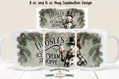Frosty's Ice Cream Snowman 11 & 15 oz Mug Sublimation Design Product Image 1