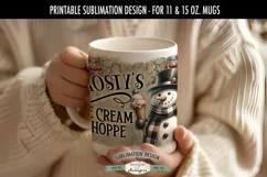 Frosty's Ice Cream Snowman 11 & 15 oz Mug Sublimation Design Product Image 4