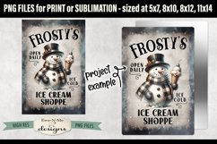 Frostys Ice Cream Shop Sublimation Design | Vintage Sign PNG Product Image 2