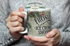 Frosty's Ice Cream Snowman 11 & 15 oz Mug Sublimation Design Product Image 3