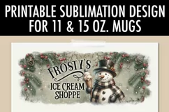 Frosty's Ice Cream Snowman 11 & 15 oz Mug Sublimation Design Product Image 6