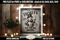 Frostys Ice Cream Shop Sublimation Design | Vintage Sign PNG Product Image 1