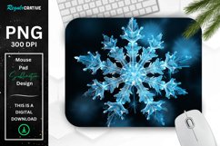 Frozen Ice Fractal Snowflakes Mouse Pad Product Image 1