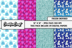 Frozen Inspired Digital Papers, scrapbooking papers designs Product Image 1