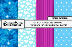 Frozen Inspired Digital Papers, scrapbooking papers designs Product Image 1