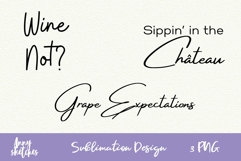 3 Wine Sublimation Designs | Watercolor Clipart French PNG Product Image 1