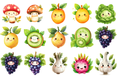 Cute Fruit and Vegetable Clipart 70 PNG Product Image 4