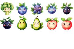 Cute Fruit and Vegetable Clipart 70 PNG Product Image 6
