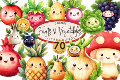 Cute Fruit and Vegetable Clipart 70 PNG Product Image 1
