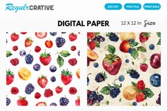 Fruit Berries Seamless Digital Paper, Fruit Berries Pattern Product Image 1