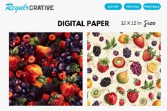Fruit Berries Seamless Digital Paper, Fruit Berries Pattern Product Image 1