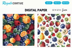 Fruit Berries Seamless Digital Paper, Fruit Berries Pattern Product Image 1