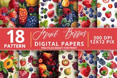 Fruit Berries Seamless Digital Paper Bundle Product Image 1