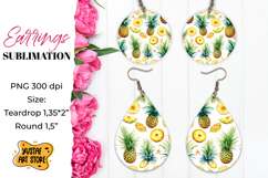 Summer earrings. Pineapple Earrings Sublimation. Product Image 1