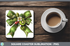 GorgeousFruit Bows Square Coaster design.