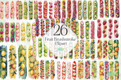 Fruit Brushstroke Clipart Sublimation Product Image 1