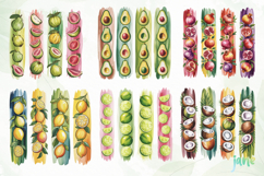 Fruit Brushstroke Clipart Sublimation Product Image 4