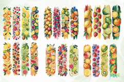 Fruit Brushstroke Clipart Sublimation Product Image 7