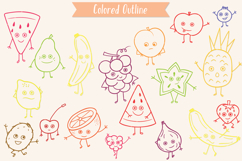 Colored Fruit Characters | Hand Drawn Kawaii Food Cartoon Product Image 7