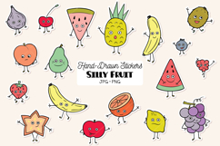 Fruit Character Stickers | Hand Drawn Cute Kawaii Food Product Image 1