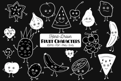 White Fruit Characters | Hand Drawn Kawaii Food Cartoon Product Image 1