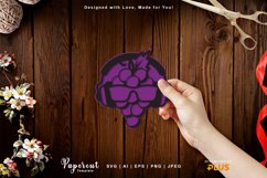 Cool Grape Wearing Headphone Papercut Product Image 1