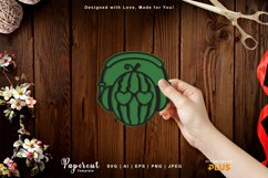 Cool Watermelon Wearing Headphone Papercut Product Image 1