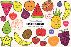 Colored Fruit Kawaii | Hand Drawn Food Characters Product Image 1