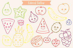 Colored Fruit Kawaii | Hand Drawn Food Characters Product Image 4