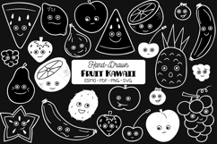 White Fruit Kawaii | Hand Drawn Food Characters Product Image 1