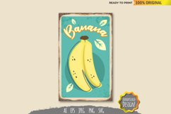 Banana Vintage Sign SVG Product Image 1