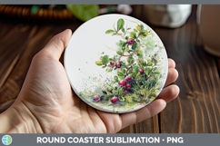 GorgeousFruit Sketch Round Coaster design.