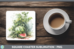 GorgeousFruit Sketch Square Coaster design.