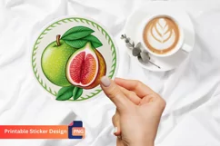 Fruits Sticker, Colorful Fruits Sticker, Unique Fruits Art Product Image 1