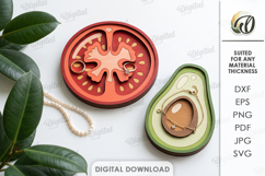 Tomato and Avocado Trinket Dishes Lasercut. Jewelry Dish SVG Product Image 1