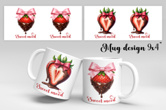 Chocolate fruit mug wrap | Strawberry mug design PNG Product Image 1