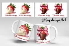 Chocolate fruit mug wrap | Strawberry mug design PNG Product Image 1