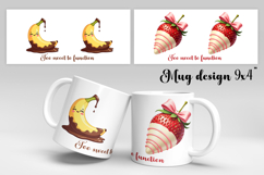 Chocolate fruit mug wrap | Strawberry mug design PNG Product Image 1