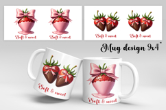 Chocolate fruit mug wrap | Strawberry mug design PNG Product Image 1
