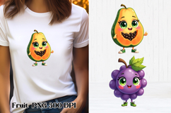 Groovy fruit sublimation | Funny fruit clipart PNG Product Image 1
