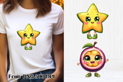 Groovy fruit sublimation | Funny fruit clipart PNG Product Image 1