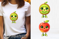 Groovy fruit sublimation | Funny fruit clipart PNG Product Image 1