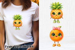 Groovy fruit sublimation | Funny fruit clipart PNG Product Image 1
