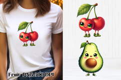Groovy fruit sublimation | Funny fruit clipart PNG Product Image 1