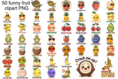 Groovy fruit sublimation bundle | Retro fruit clipart PNG Product Image 1
